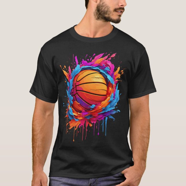 Funny Basketball Ball Sports Boys Men Women Player T-Shirt (Front)