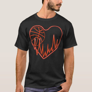 Funny Basketball Basketball Heart Beat T-Shirt