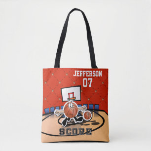 Funny Basketball Character Tote Bag