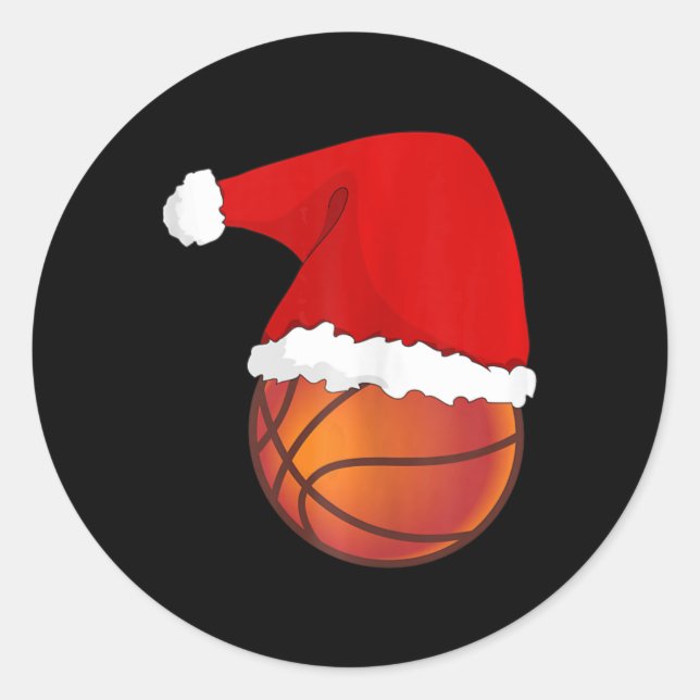 Funny Basketball Christmas Holiday Soccer Tank Top Classic Round Sticker (Front)