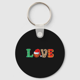 Funny Basketball Christmas Santa Hat Basketball Lo Key Ring