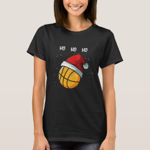 Funny Basketball Christmas Santa Hat Basketball Pl T-Shirt