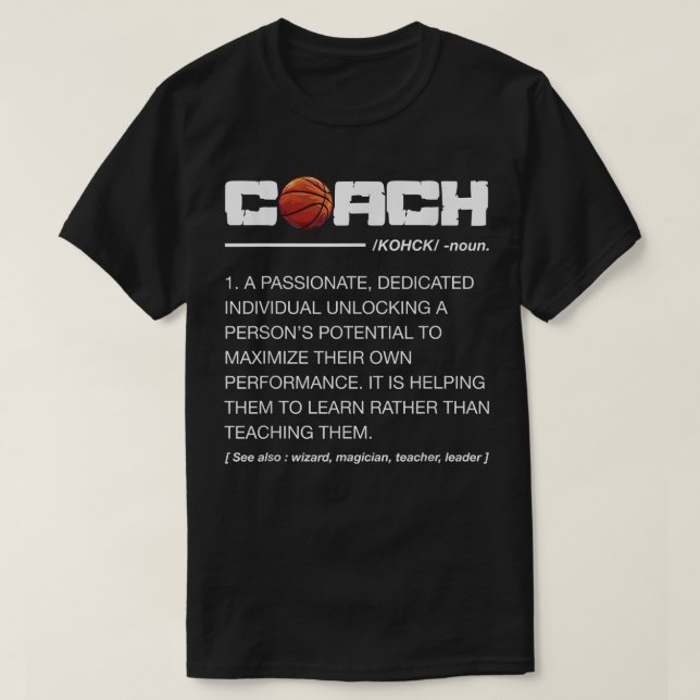 Funny Basketball Coach Definition Coaching  T-Shirt (Design Front)