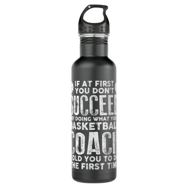 Funny Basketball Coaching Art For Men Women Basket 710 Ml Water Bottle (Front)