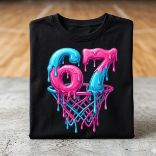 Funny Basketball Drip 6 7 Meme Kids T-Shirt