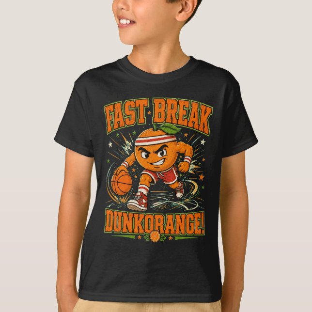 Funny Basketball  Dunkorange  T-Shirt (Front)
