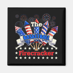 Funny Basketball Firecracker 4th Of July Family Ma Magnet