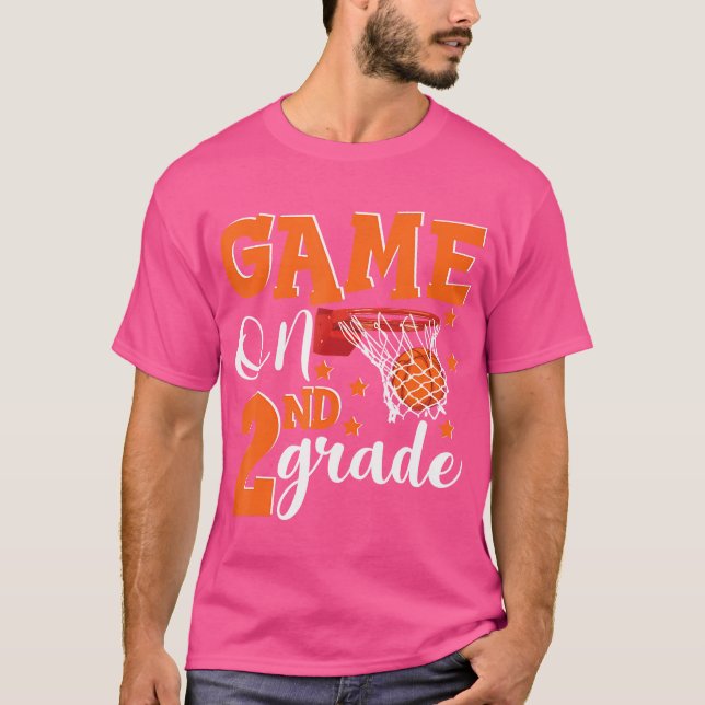 Funny Basketball Game On 2Nd Grade Back To School  T-Shirt (Front)