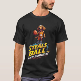 Funny Basketball Gift for Cocker Spaniel Dog Lover T-Shirt