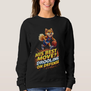 Funny Basketball Gift for Pomeranian Spitz Dog Lov Sweatshirt