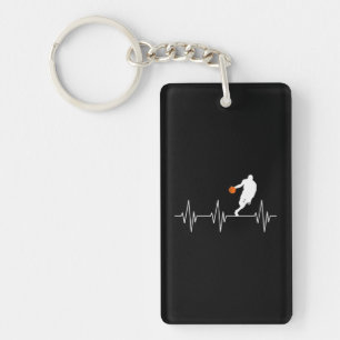 Funny Basketball Heartbeat Lover Basketball Fan Key Ring
