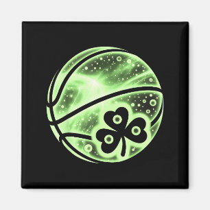 Funny Basketball Irish Shamrock Lucky Clover Magnet