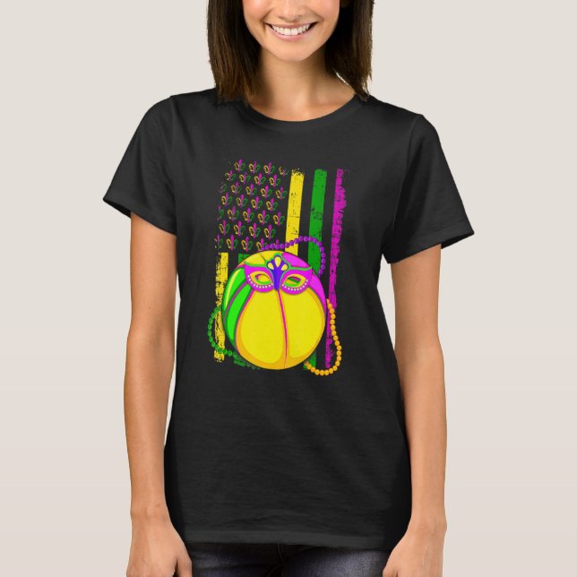 Funny Basketball Jester Hat Mardi Gras Festival Pa T-Shirt (Front)