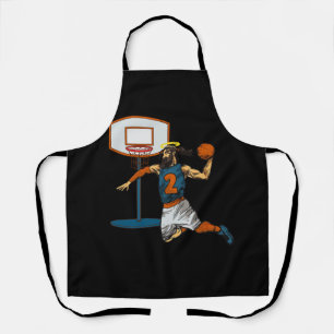 Funny Basketball Jesus Player Christian Humour Sla Apron