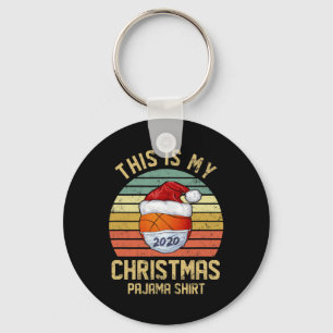 Funny Basketball Merry Christmas Shirt Quarantine  Key Ring