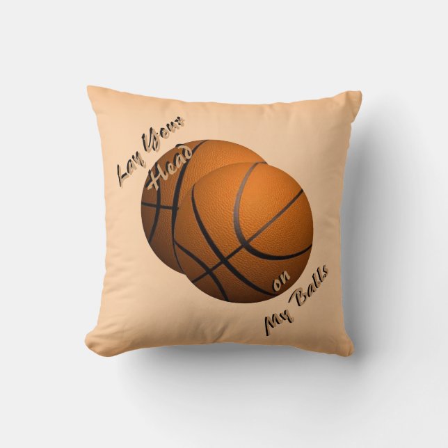 Funny Basketball Mojo Throw Pillow (Front)