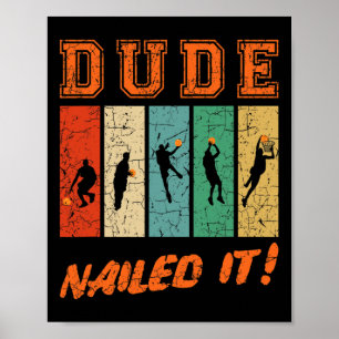 Funny Basketball Player Christmas Dude Nailed It B Poster