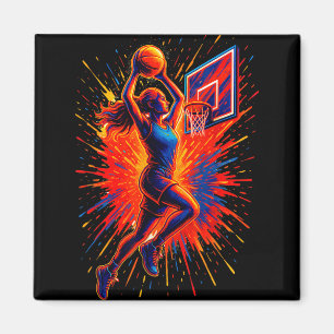 Funny Basketball Player Lover Sports Team Tie Dye  Magnet