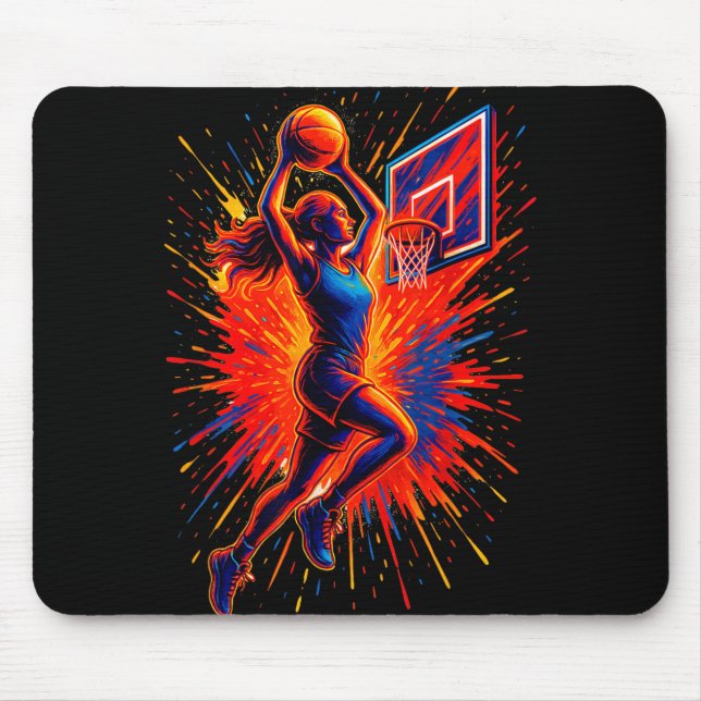 Funny Basketball Player Lover Sports Team Tie Dye  Mouse Pad (Front)