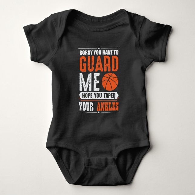 Funny Basketball Player Team Sport Trash Baby Bodysuit (Front)