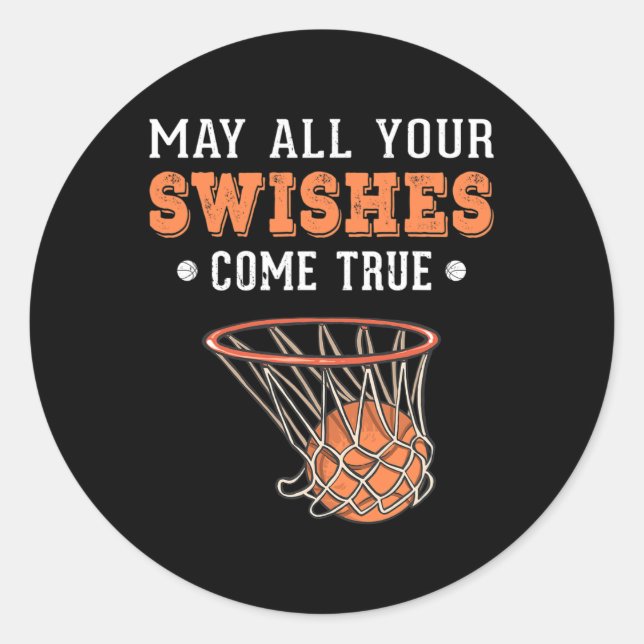 Funny Basketball Puns 3 Point Boys Girls Christmas Classic Round Sticker (Front)
