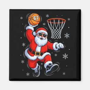 Funny Basketball Santa 67 Christmas Xmas Holiday K Magnet