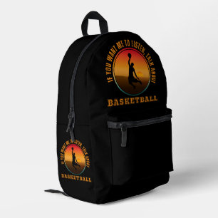 Funny Basketball Saying Vintage Silhouette Player Printed Backpack