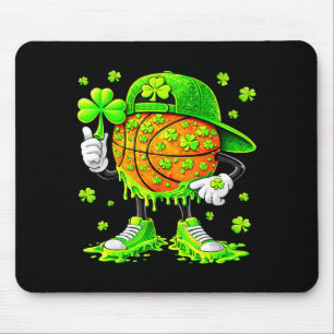 Funny basketball shamrock irish st patricks men bo mouse pad