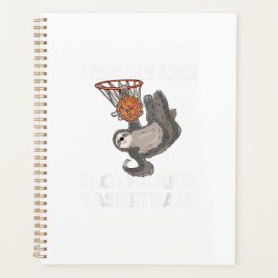 Funny Basketball Sloth Gift Cute Sloth T-Shirt Planner