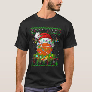 Funny Basketball Sport Ugly Christmas Pajama Light T-Shirt