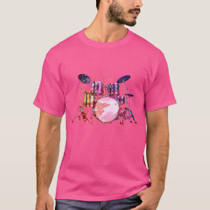 Funny Bass Drum Set Cool Drummer Art Kit T-Shirt