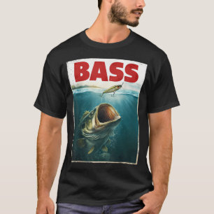 Funny Bass Fish Dad Fishing Mouth Bass Fishing Fis T-Shirt