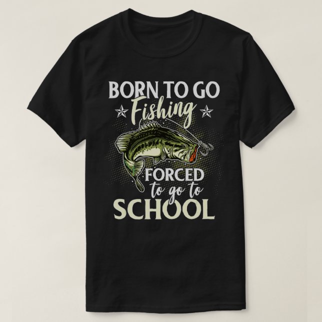 Funny Bass Fishing  Kids Girls Boys Fishermen  T-Shirt (Design Front)