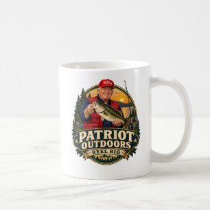 Funny Bass Fishing Pine Trees Coffee Mug