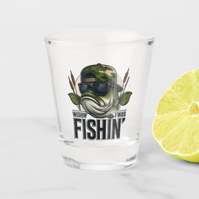 Funny Bass Fishing  Shot Glass (Front)