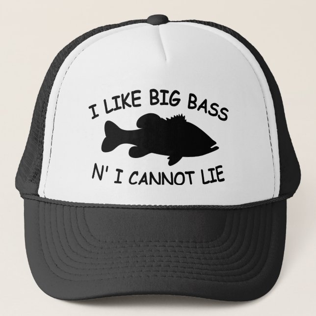 Funny Bass Fishing Trucker Hat (Front)