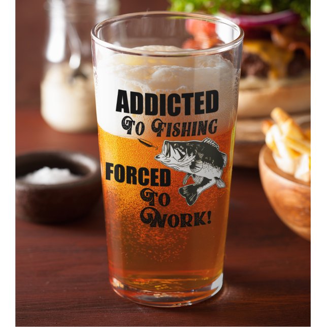 Funny Bass Fishing Work Quote Sports Hobby Glass (Creator Uploaded)