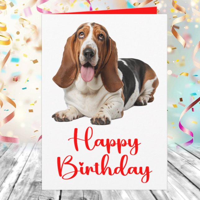 Funny Basset Hound Birthday Dog Lovers Card (Creator Uploaded)
