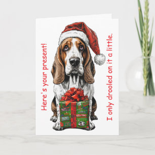Funny Basset Hound Christmas Gift Design Holiday Card