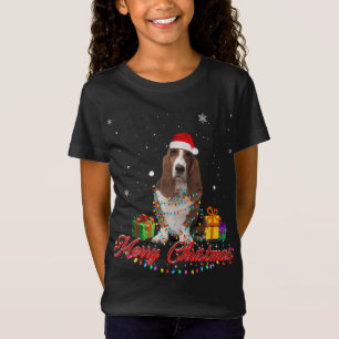Funny Basset Hound Dog Christmas Santa Christmas L T-Shirt