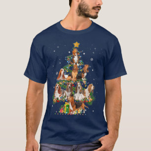 Funny Basset Hound Dog Christmas Tree Dog Lover Xm T-Shirt
