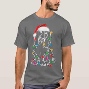 Funny Basset Hound Dog Tree Christmas Lights Xmas T-Shirt