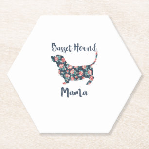 Funny Basset Hound Gifts Basset Hound Mum Shirt fo Paper Coaster