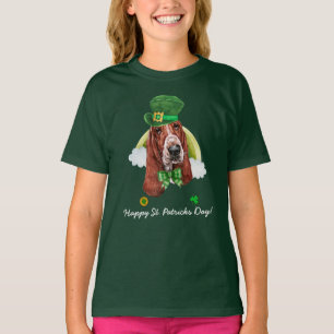 Funny Basset Hound Gold St. Patricks Day T-Shirt