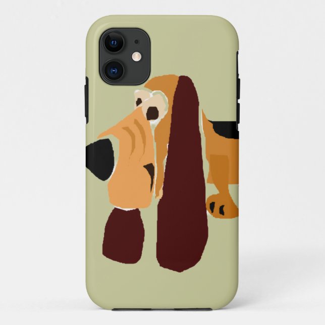 Funny Basset Hound Primitive Art Case-Mate iPhone Case (Back)