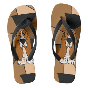 Funny Basset Hound Puppy Dog Flip Flops