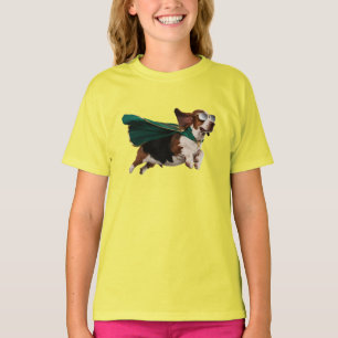 Funny Basset Hound Superhero Kids' T-Shirt