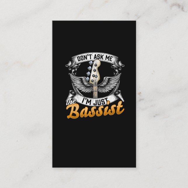 Funny Bassist Quote Musician Guitarist Business Card (Front)