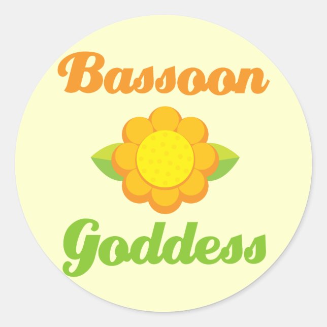 Funny Bassoon Classic Round Sticker (Front)