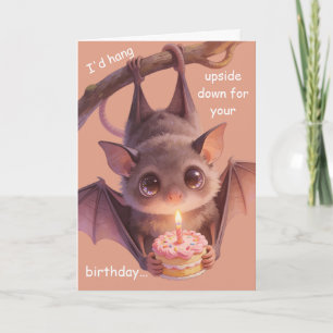 Funny Bat Birthday Cute Bat Pun Gift For Her Card